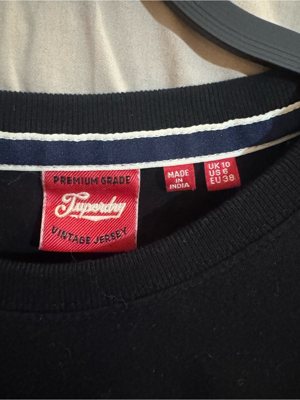Superdry Black Sweatshirt with Red Branded Tag